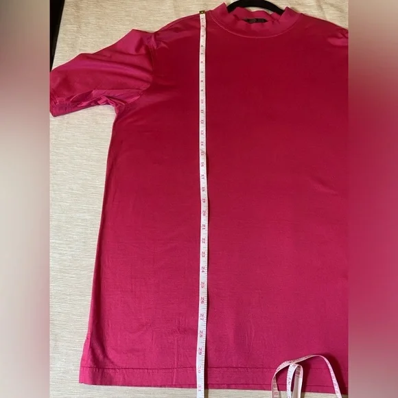 Men’s Bugatchi High Neckline Short Sleeve 100% Cotton Pink Medium - Picture 8 of 15